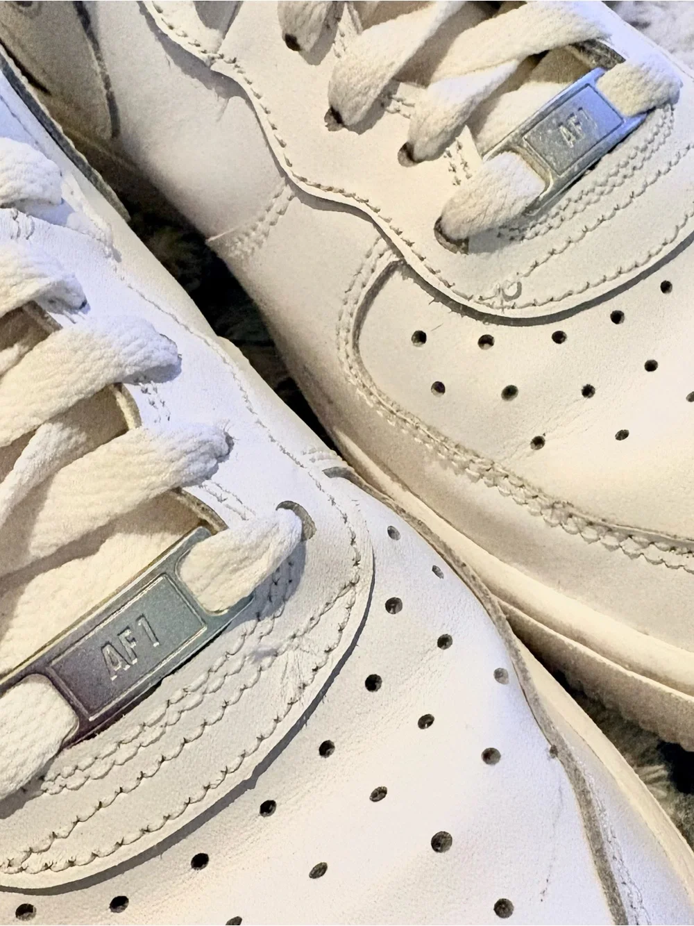 Nike Youth White High-Top AIR FORCE ONES Sneakers 6.5Y